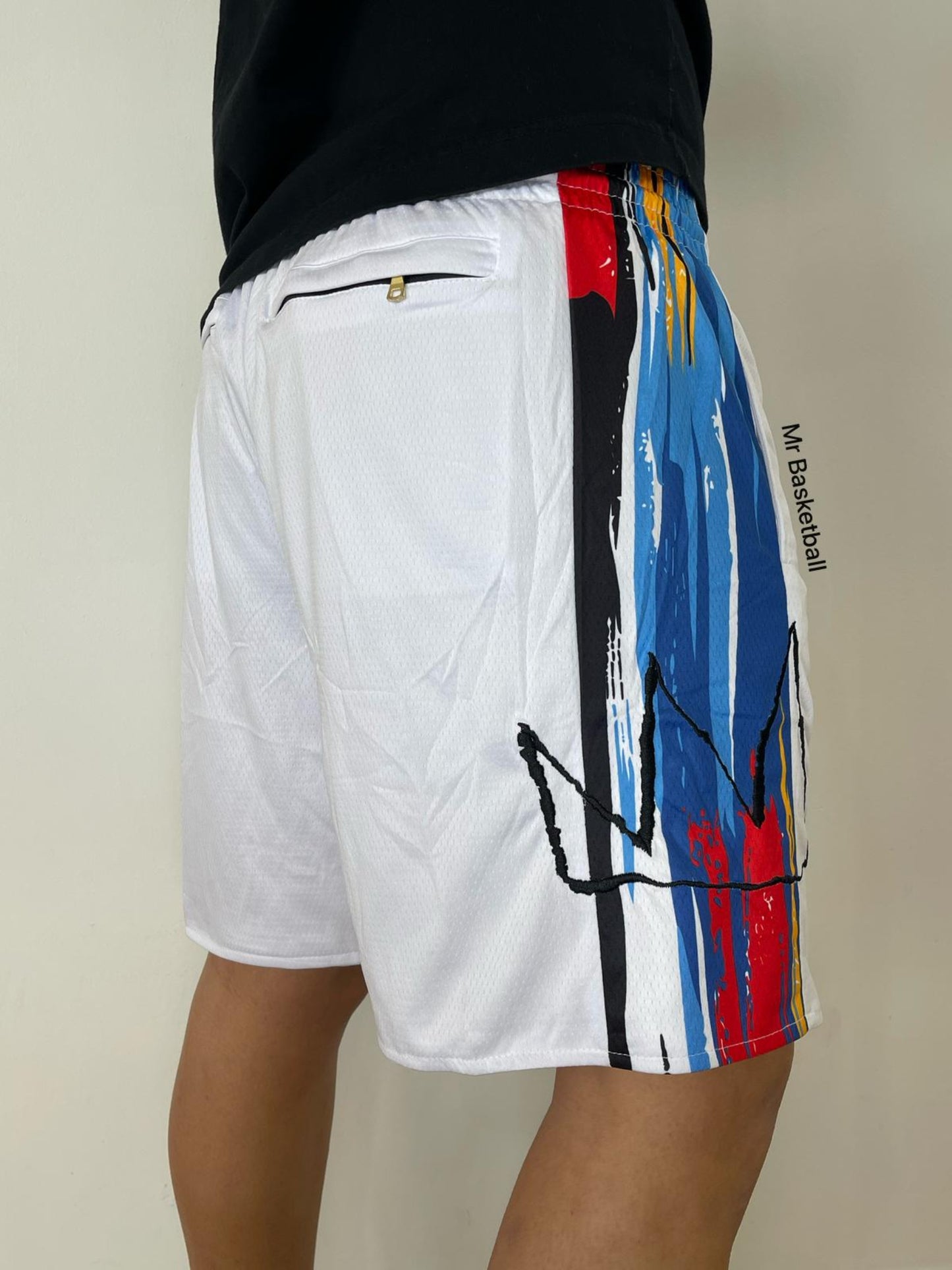 מכנס NBA ברוקלין נטס לבן צבעוני JUST DON