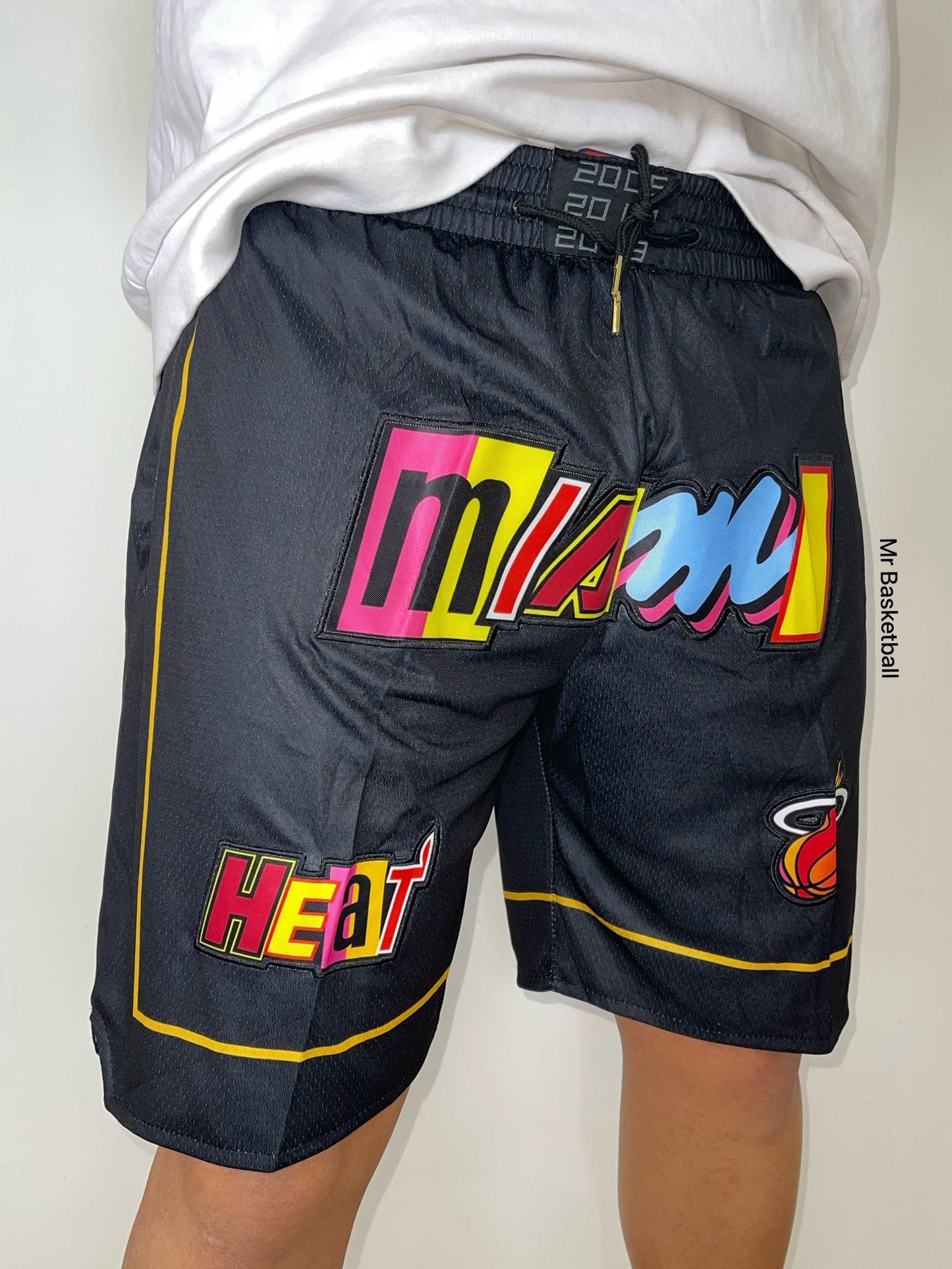 מכנס NBA מיאמי היט שחור צבעוני JUST DON