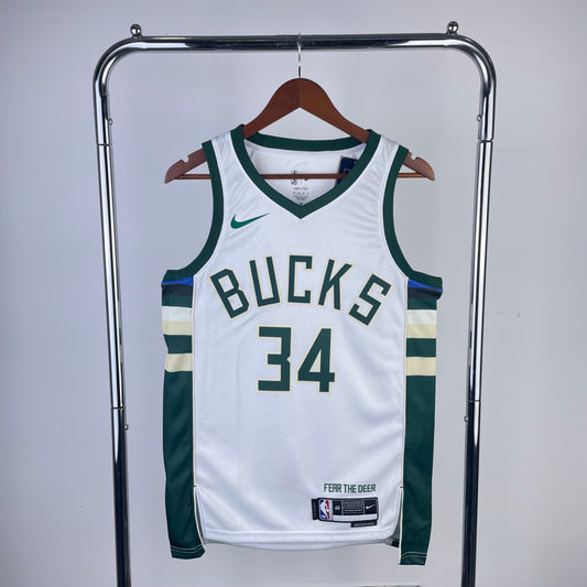גופיית NBA יאניס אדטוקומבו לבנה במילווקי באקס