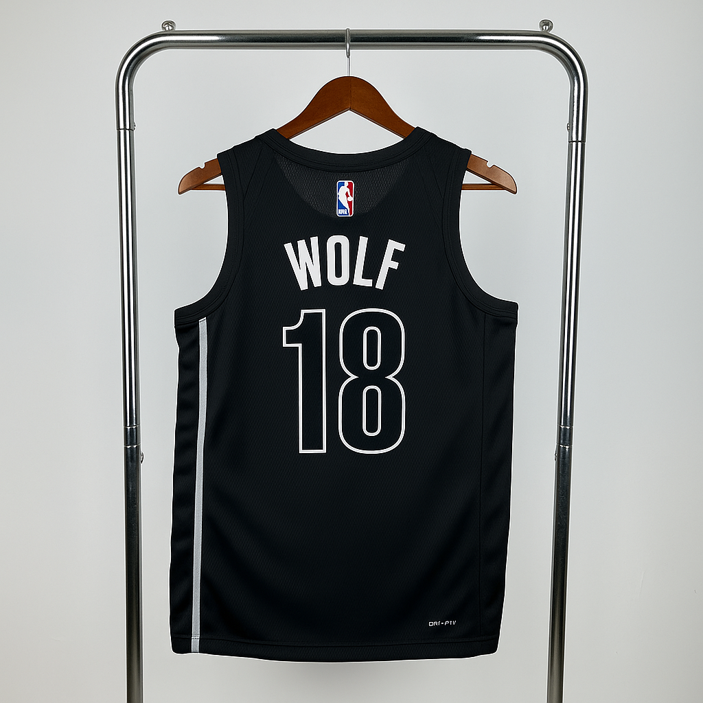 גופיית NBA דני וולף שחורה בברוקלין נטס