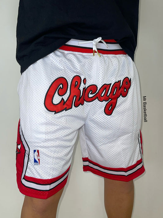 מכנס NBA שיקגו בולס לבן JUST DON