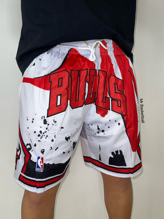 מכנס NBA שיקגו בולס אדום לבן שחור JUST DON
