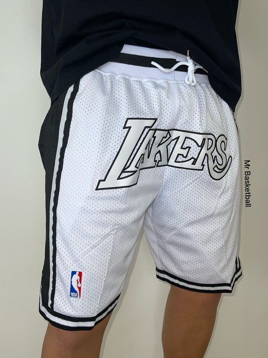 מכנס NBA לוס אנג׳לס לייקרס שחור לבן JUST DON