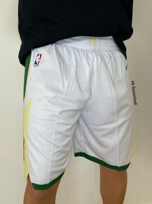 מכנס NBA מילווקי באקס לבן