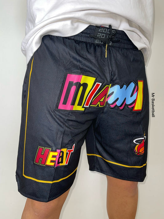 מכנס NBA מיאמי היט שחור צבעוני JUST DON