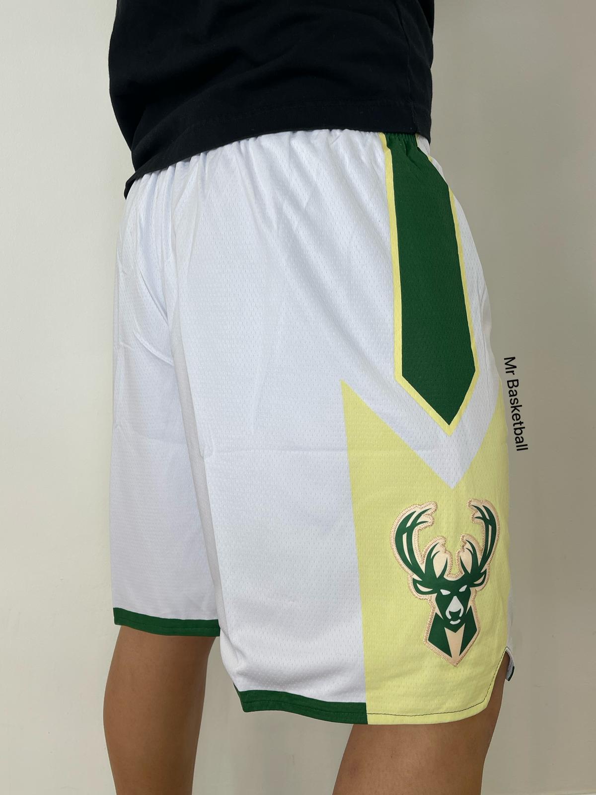 מכנס NBA מילווקי באקס לבן