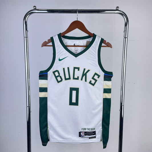 גופיית NBA דמיאן לילארד לבנה במילווקי באקס