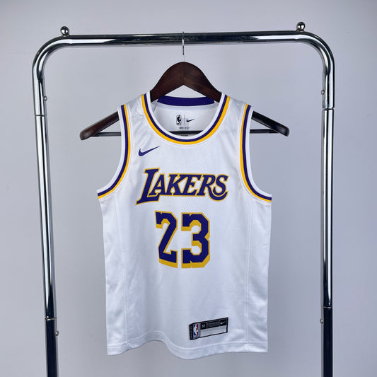 גופיית NBA ילדים לברון ג׳יימס לבנה בלוס אנג׳לס לייקרס
